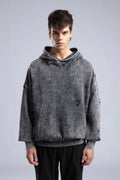 Vintage Distressed Hoodie - Oversized Washed Pullover Sweatshirt