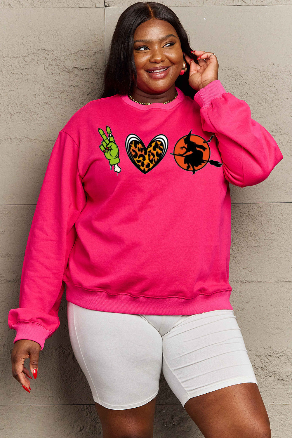 Simply Love Full Size Drop Shoulder Graphic Sweatshirt