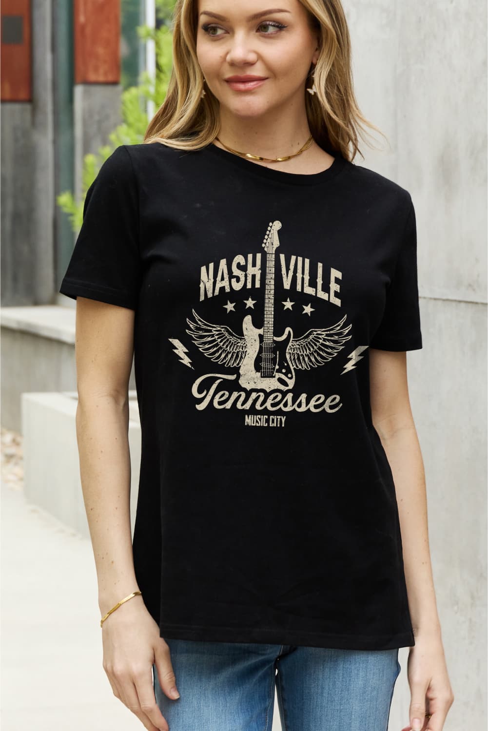 Simply Love Simply Love Full Size NASHVILLE TENNESSEE MUSIC CITY Graphic Cotton Tee