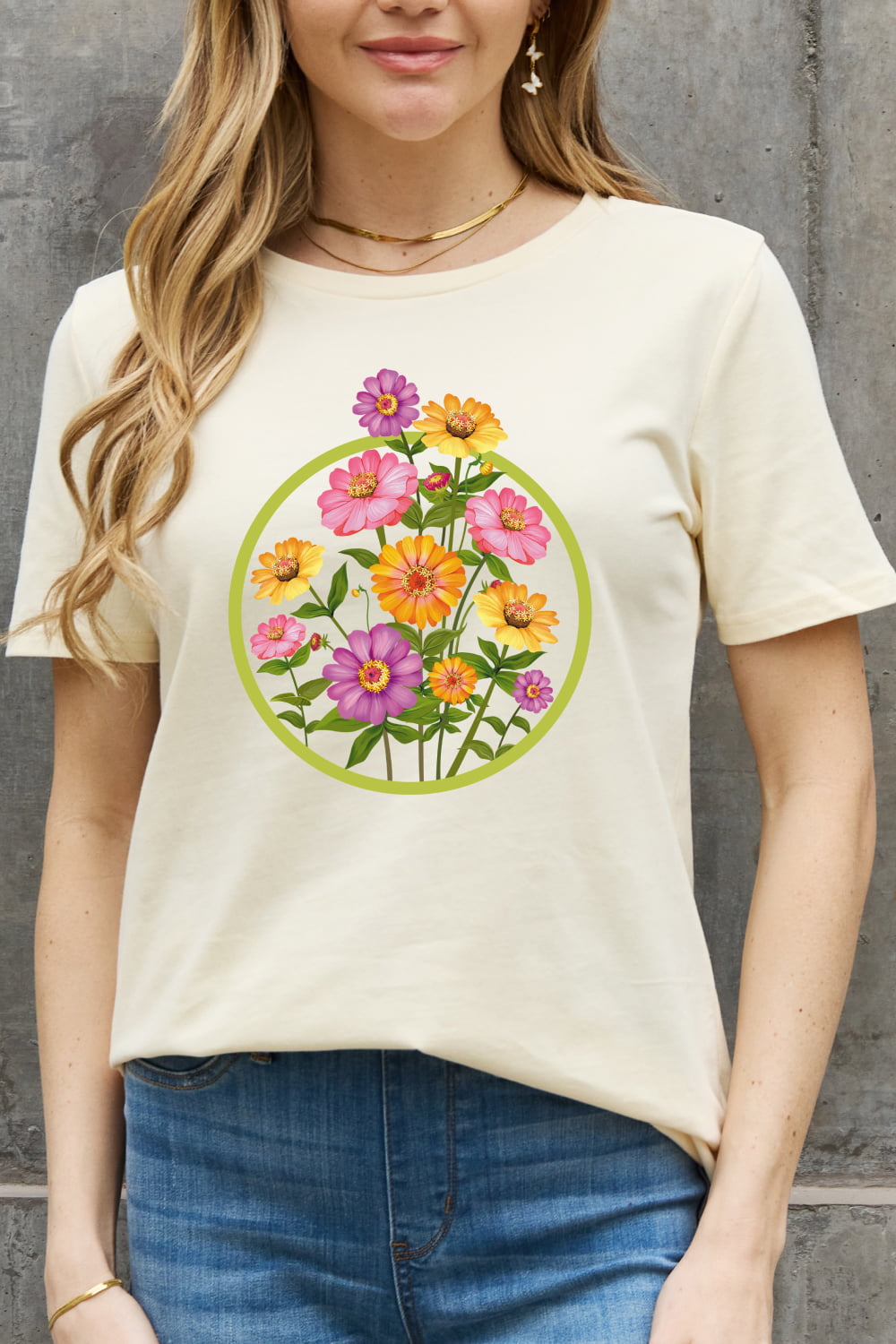 Simply Love Full Size Flower Graphic Cotton Tee