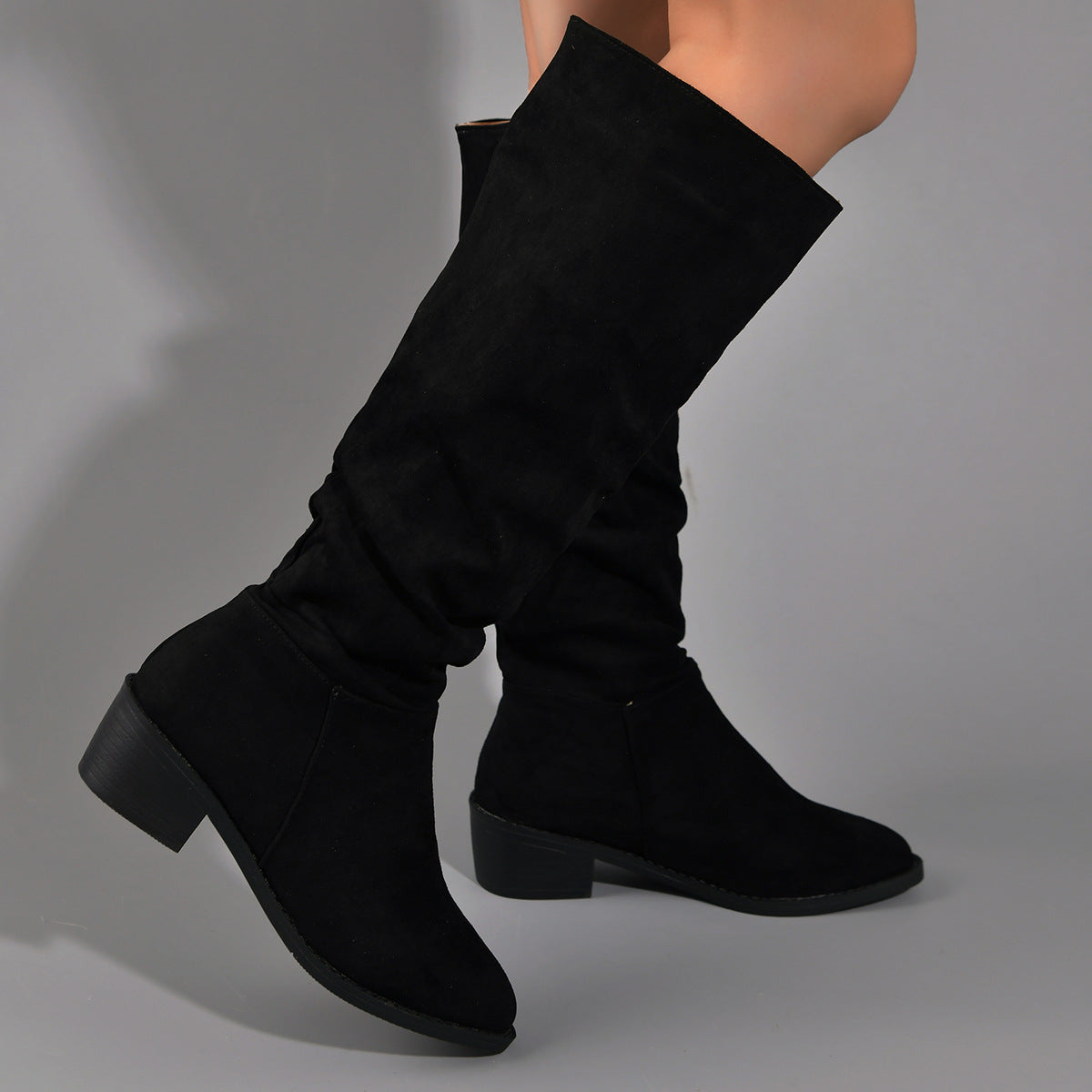 Point Toe Block Heel Boots