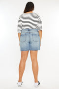 Kancan Full Size Raw Hem High Waist Denim Shorts