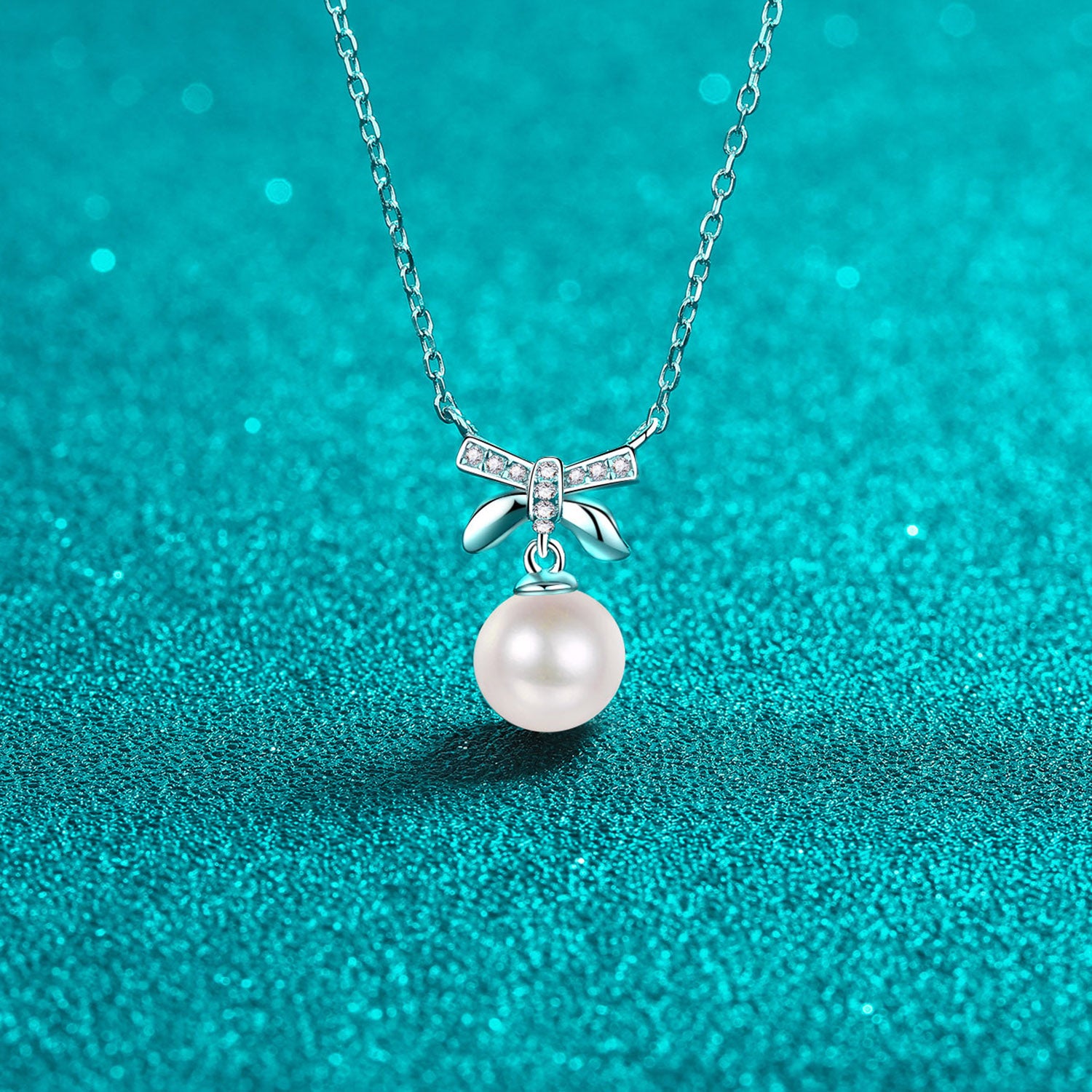 Pearl Pendant Moissanite 925 Sterling Silver Necklace