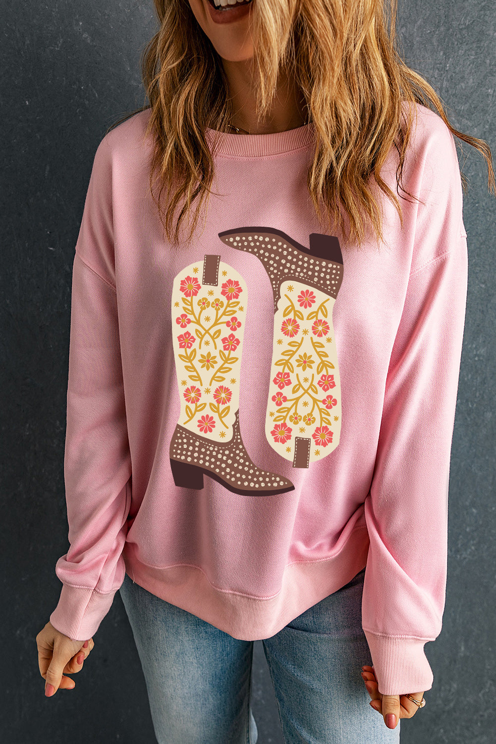 Boot Graphic Long Sleeve Sweatshirt