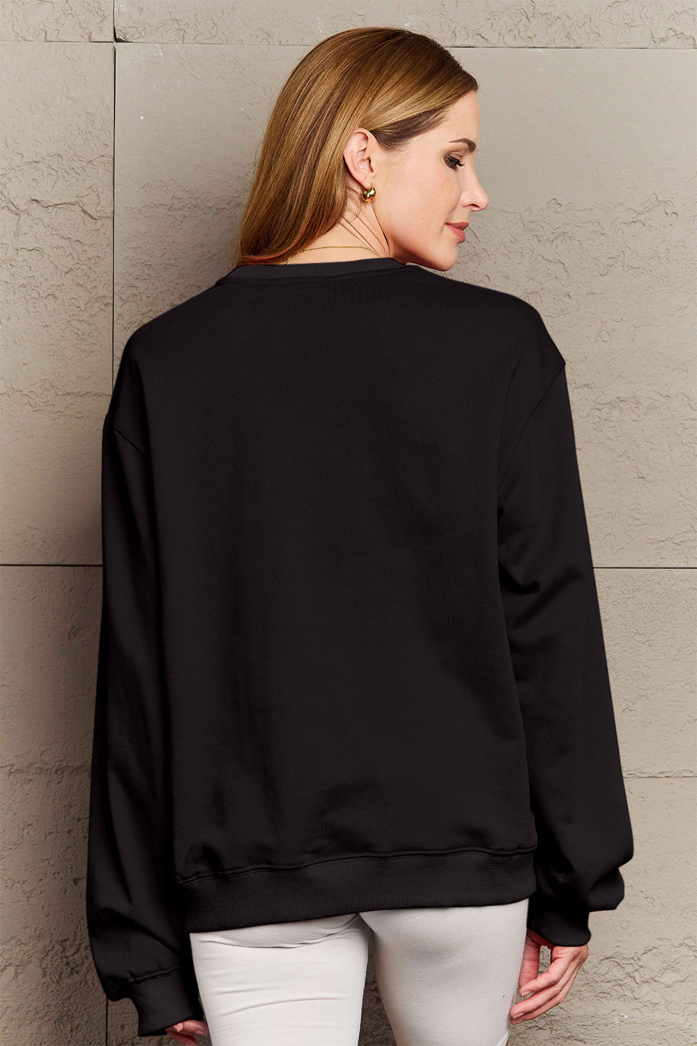 Simply Love Full Size 2024 Round Neck Dropped Shoulder Sweatshirt