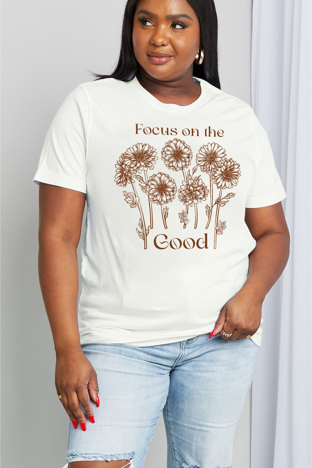 Simply Love Full Size FOCUS ON THE GOOD Graphic Cotton Tee