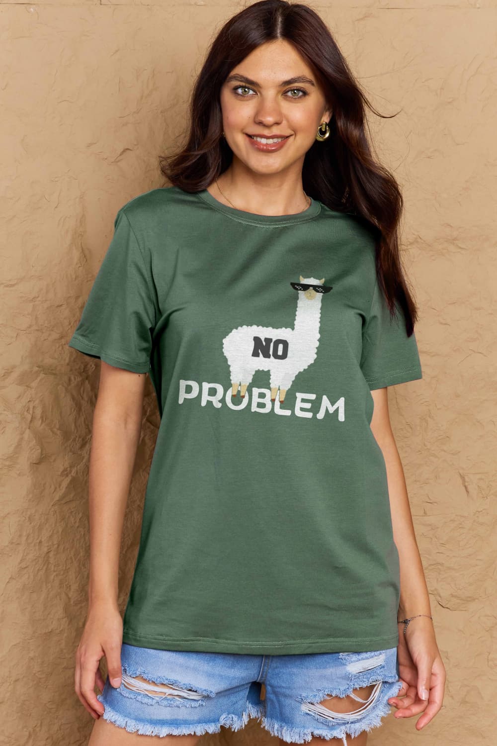 Simply Love Full Size NO PROBLEM Graphic Cotton Tee