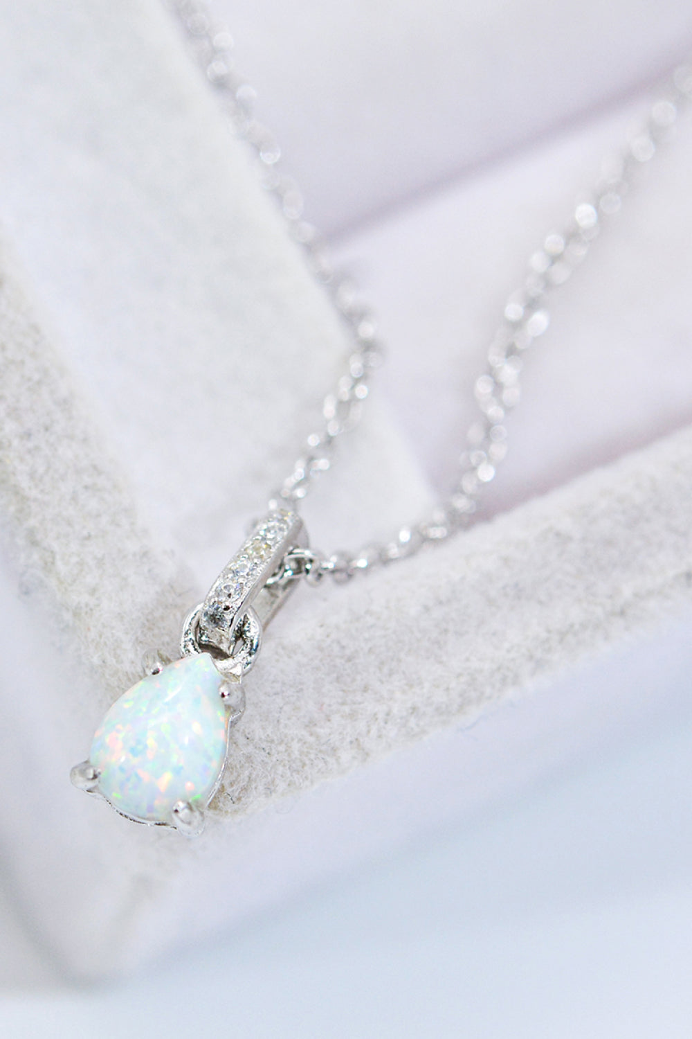 Opal Pendant 925 Sterling Silver Chain-Link Necklace