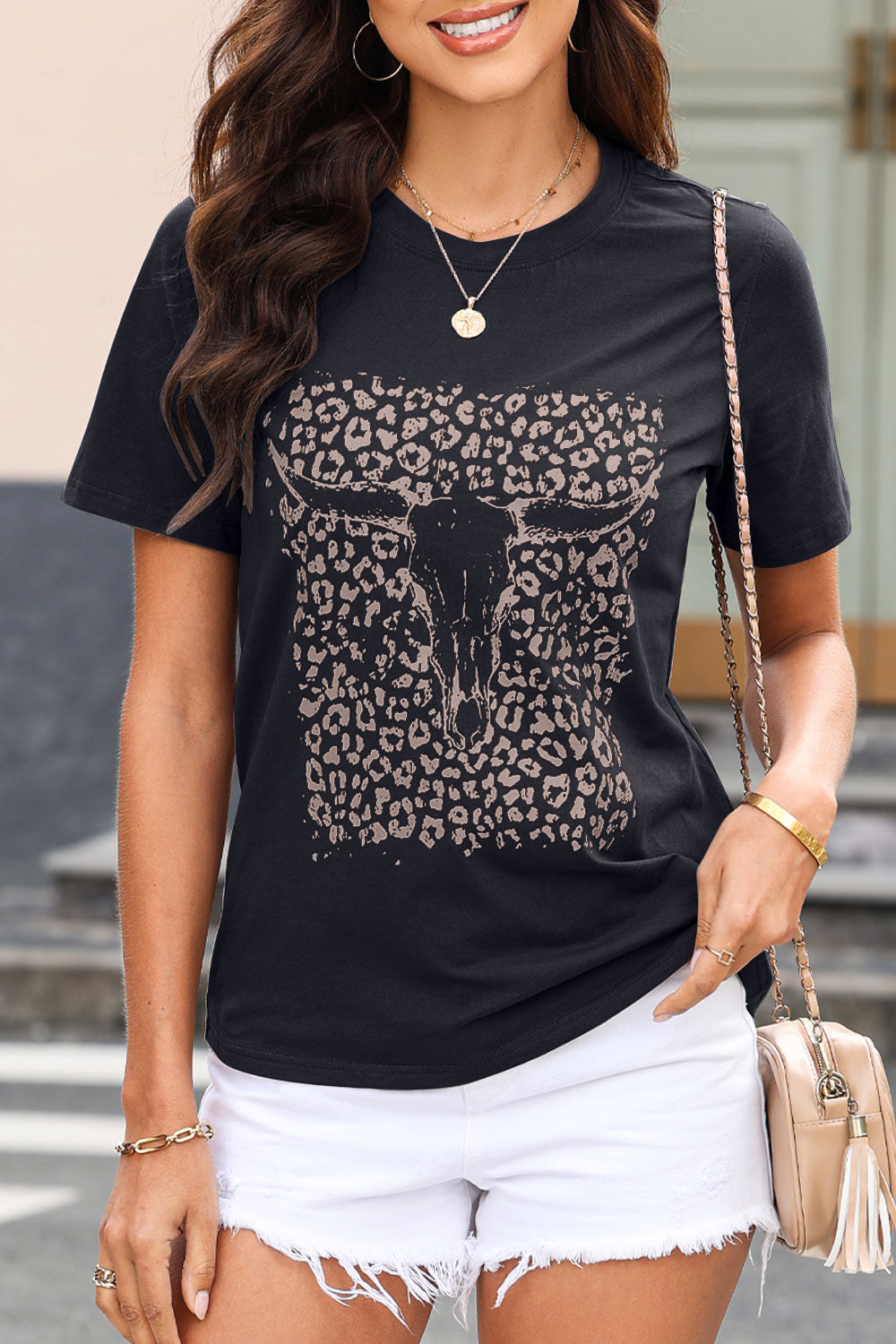 Graphic Round Neck Short Sleeve T-Shirt