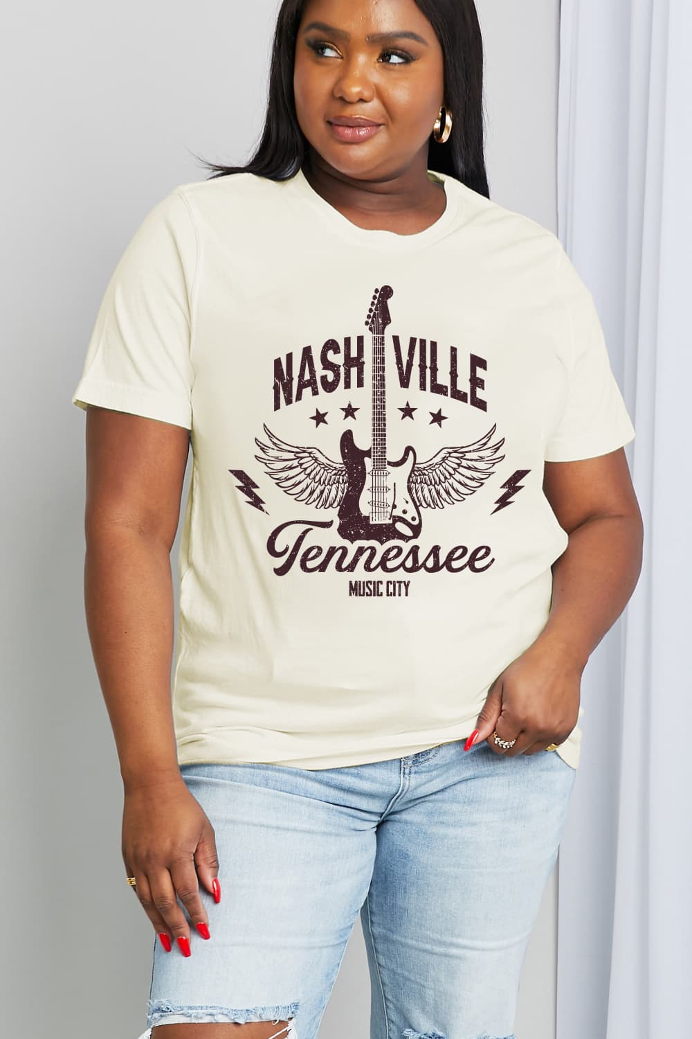 Simply Love Simply Love Full Size NASHVILLE TENNESSEE MUSIC CITY Graphic Cotton Tee