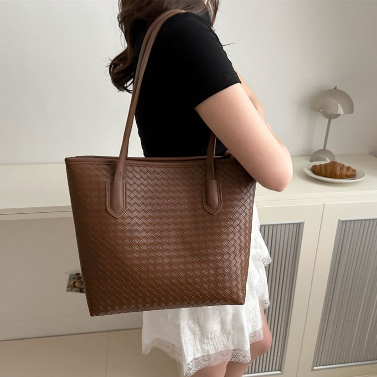 Textured PU Leather Handbag