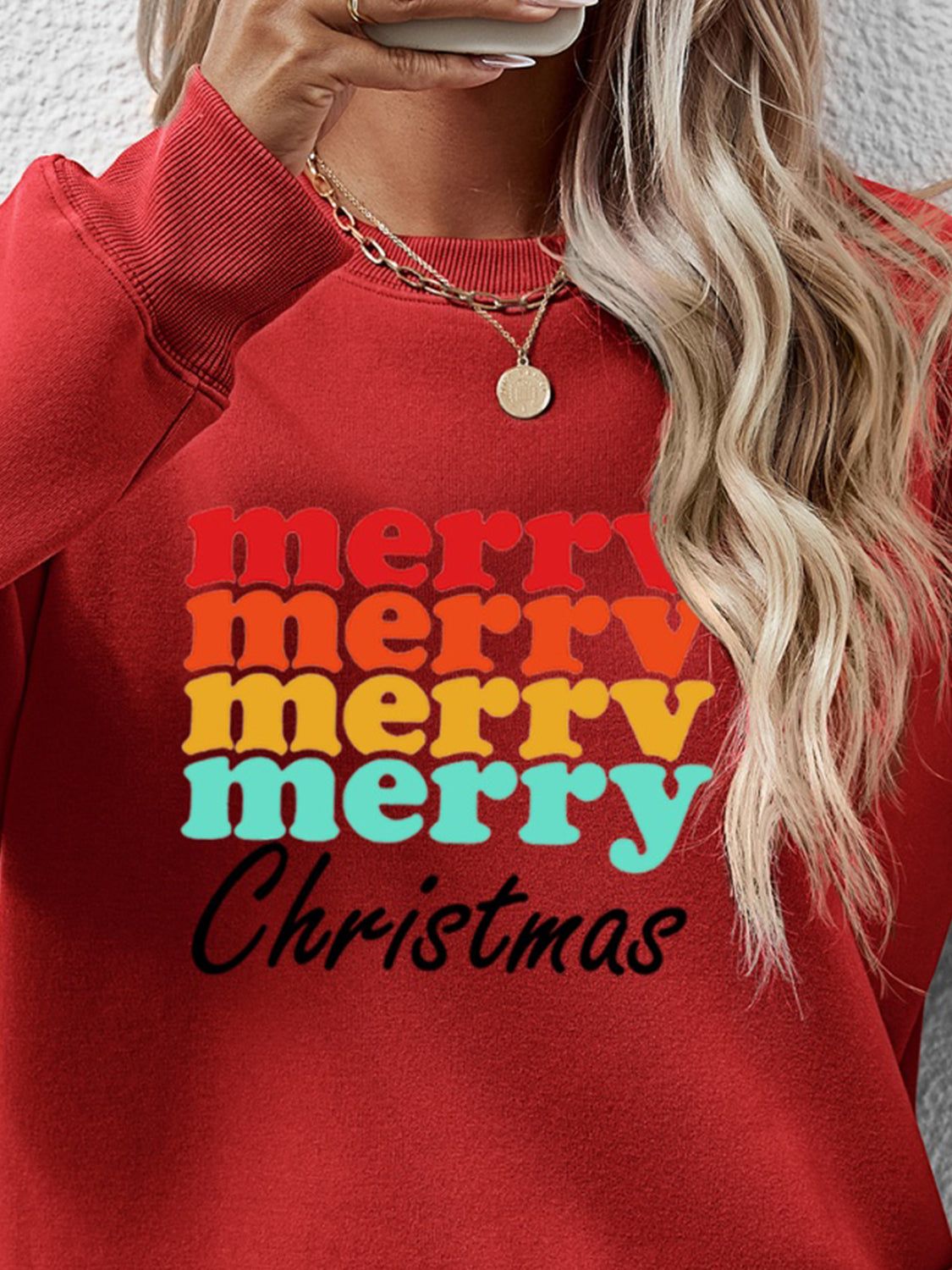 MERRY CHRISTMAS Graphic Long Sleeve Sweatshirt