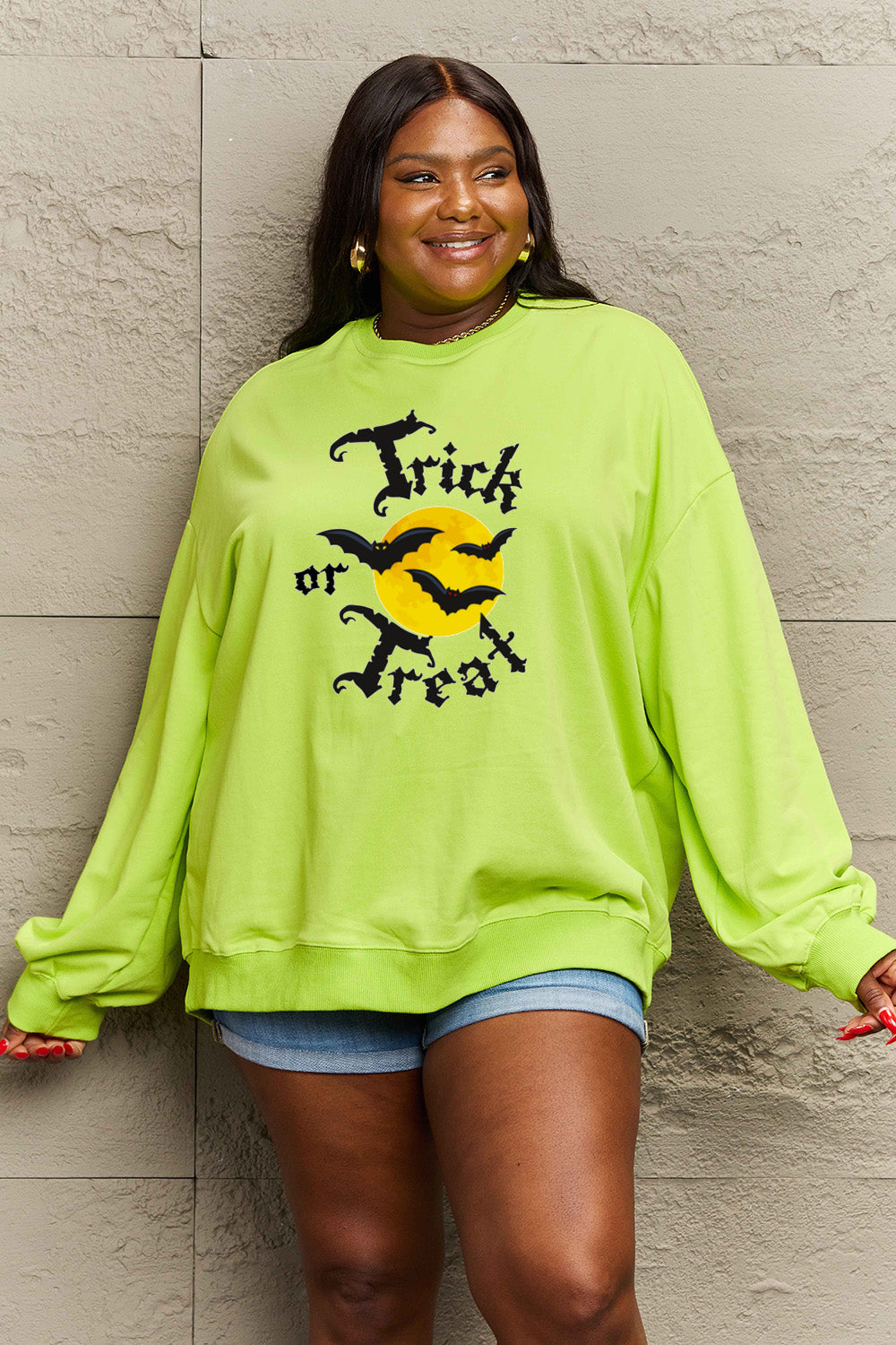 Simply Love Full Size TRICK OR TREAT Graphic Sweatshirt