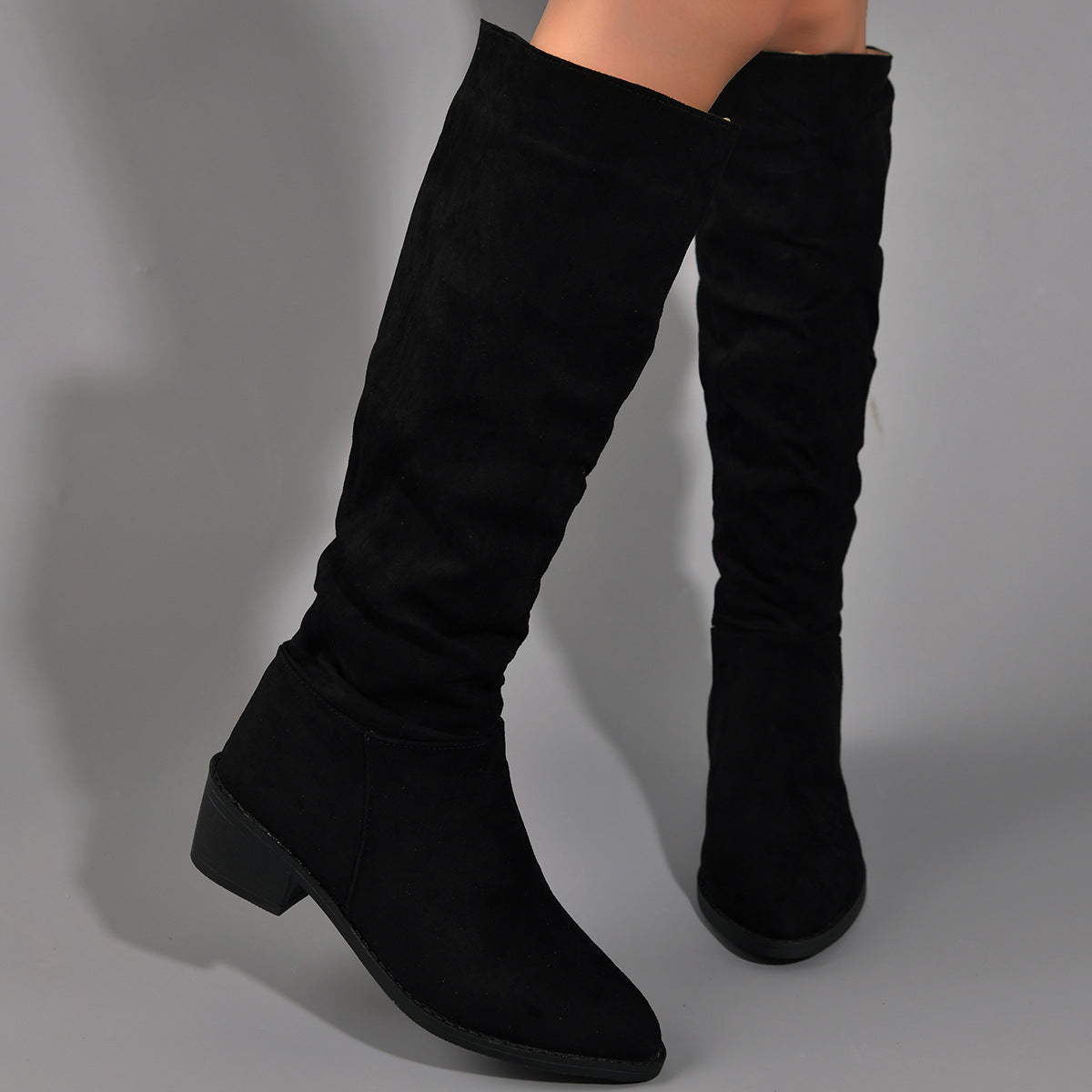 Point Toe Block Heel Boots