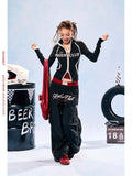 Women's Colorblock Double Waistband Lightweight Quick-Dry Wide Leg Sports Pants