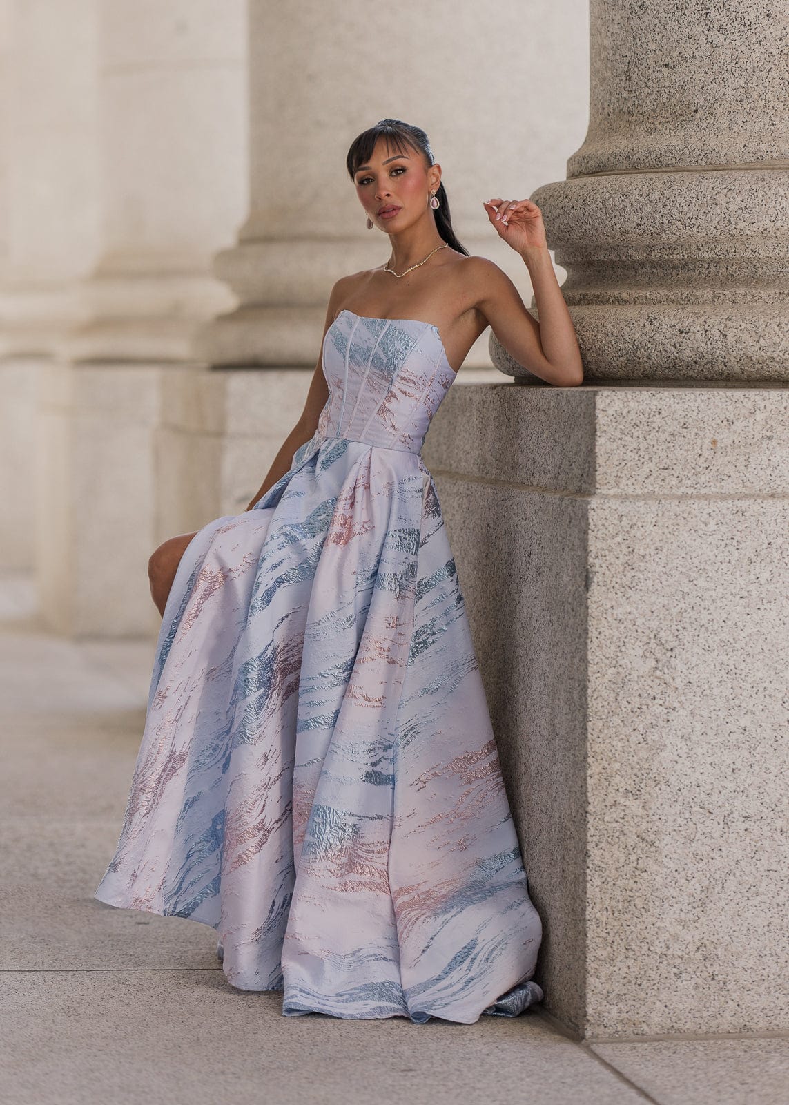 Nessa Metallic Dress - Blue