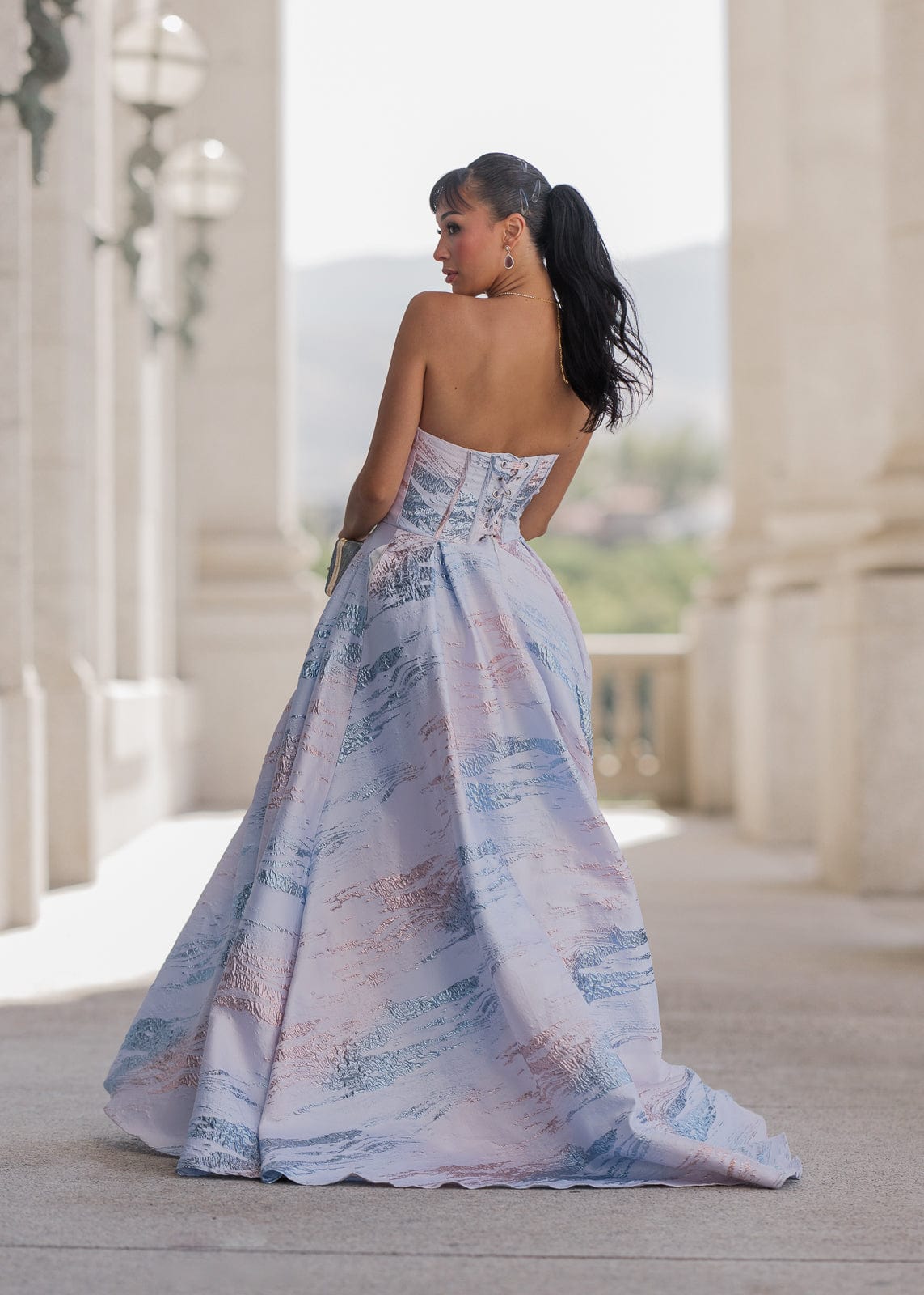 Nessa Metallic Dress - Blue