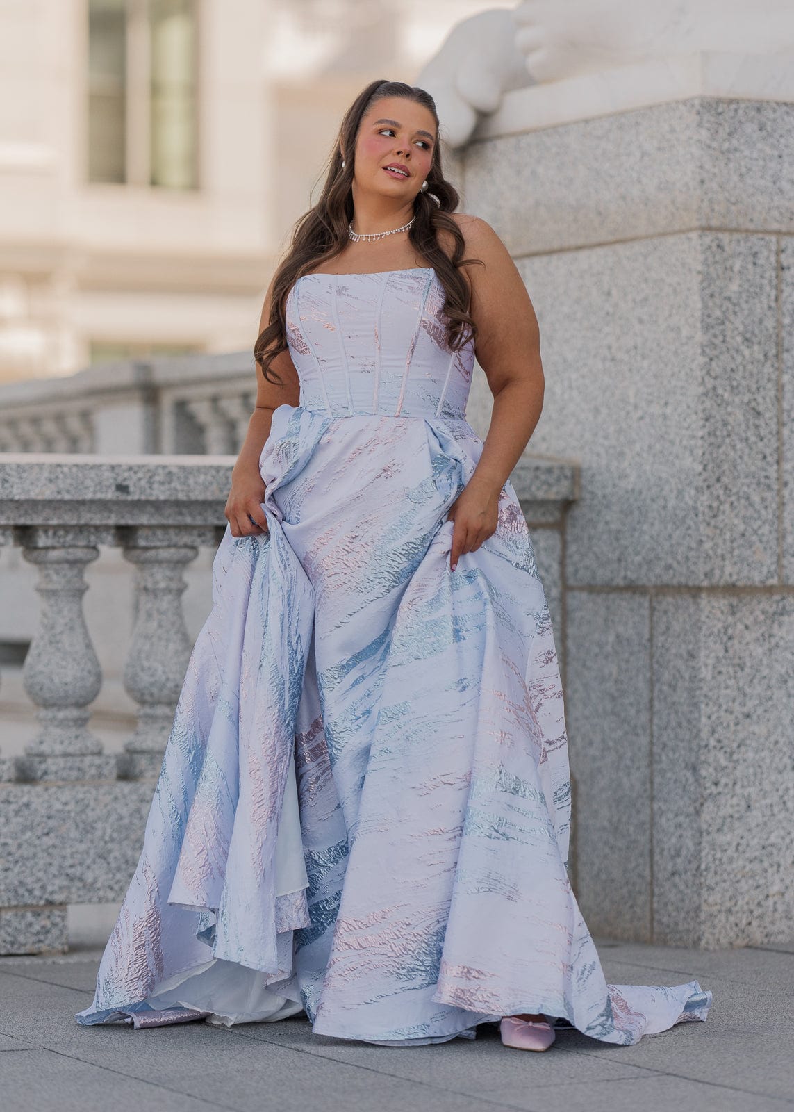 Nessa Metallic Dress - Blue