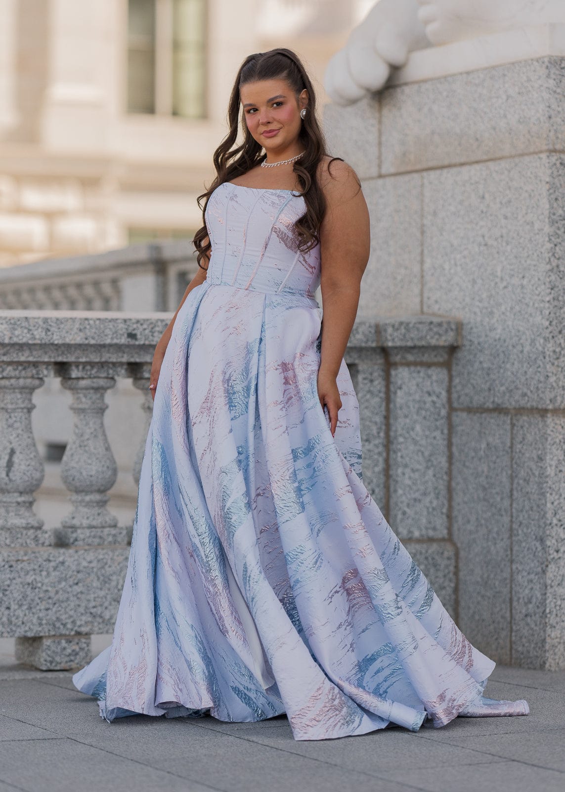 Nessa Metallic Dress - Blue