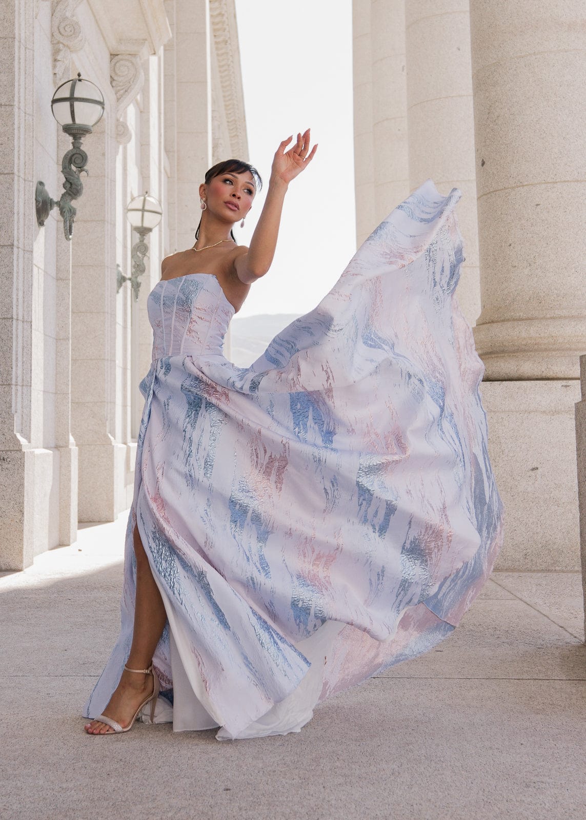Nessa Metallic Dress - Blue