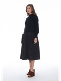 Gracia Fashion Women's Knitted Body Layered w/ Quilted A-line Long Dress
